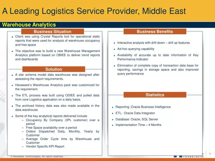 a leading logistics service provider middle east