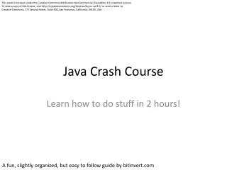 Java Crash Course