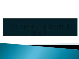 psicolog a del desarrollo infantil