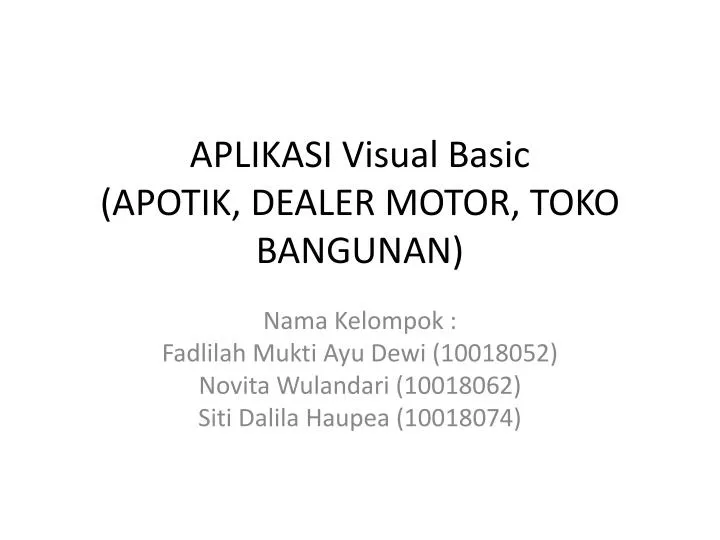 aplikasi visual basic apotik dealer motor toko bangunan
