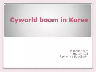 Cyworld boom in Korea