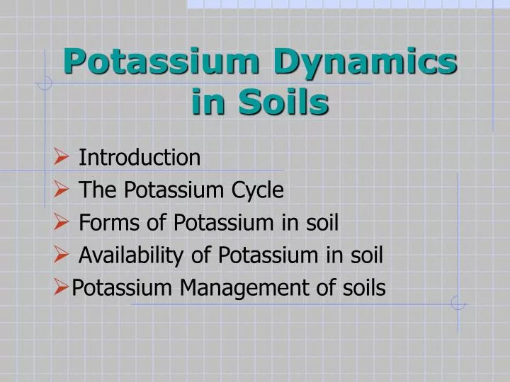 potassium dynamics in soils