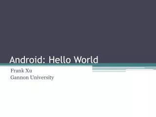 Android: Hello World