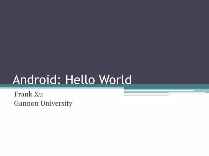 android hello world