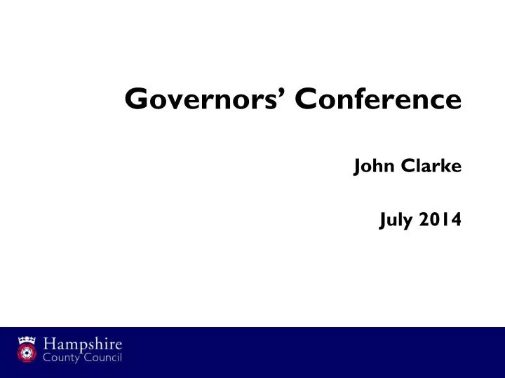 governors conference john clarke july 2014