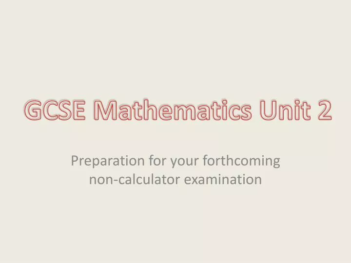 gcse mathematics unit 2