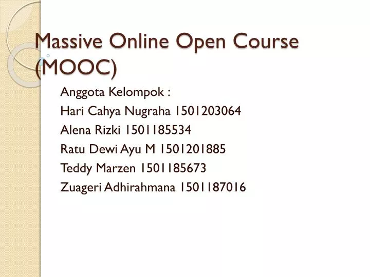 massive online open course mooc