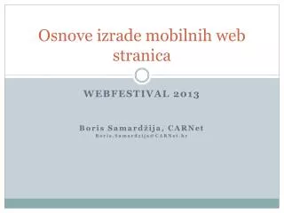 osnove izrade mobilnih web stranica