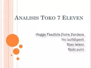 analisis toko 7 eleven