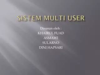 sistem multi user
