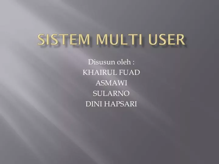 sistem multi user