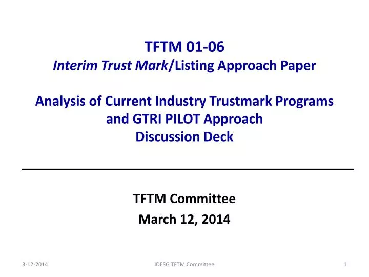 tftm committee march 12 2014