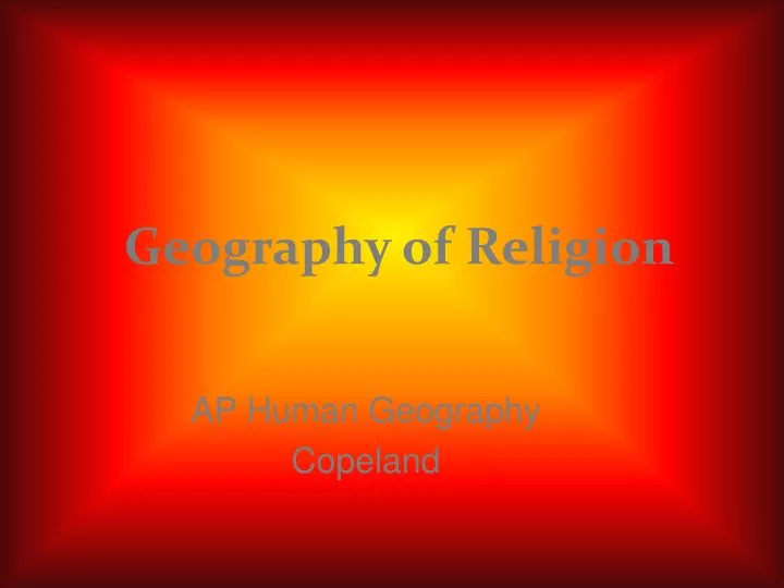 geography of religion