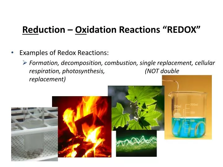 red uction ox idation reactions redox
