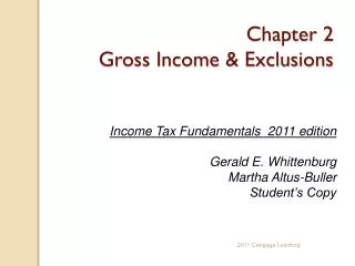 Chapter 2 Gross Income &amp; Exclusions