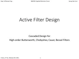 Active Filter Design