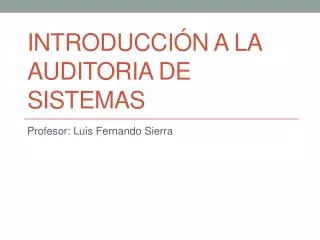 introducci n a la auditoria de sistemas
