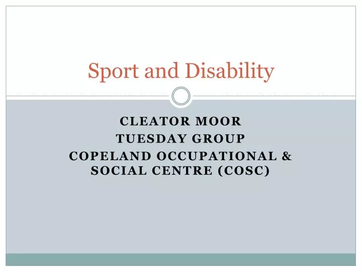 sport and disability