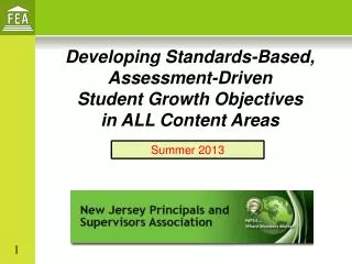 Developing Standards-Based, Assessment-Driven Student Growth Objectives in ALL Content Areas