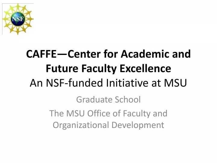 caffe center for academic and future faculty excellence an nsf funded initiative at msu