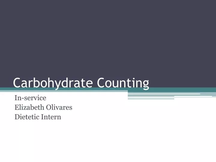 carbohydrate counting