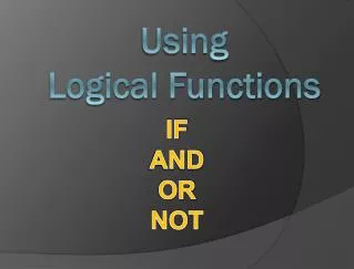 Using Logical Functions