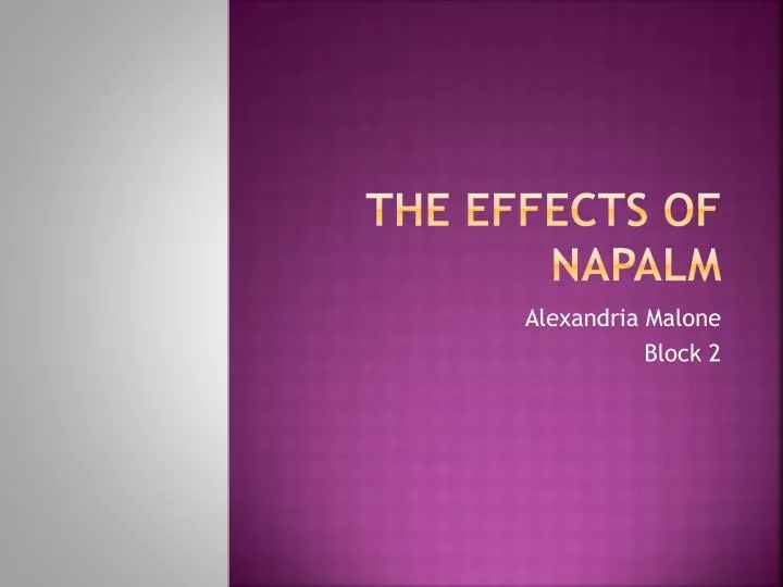 the effects of napalm