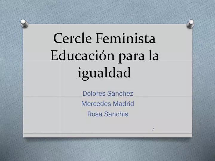 cercle feminista educaci n para la igualdad
