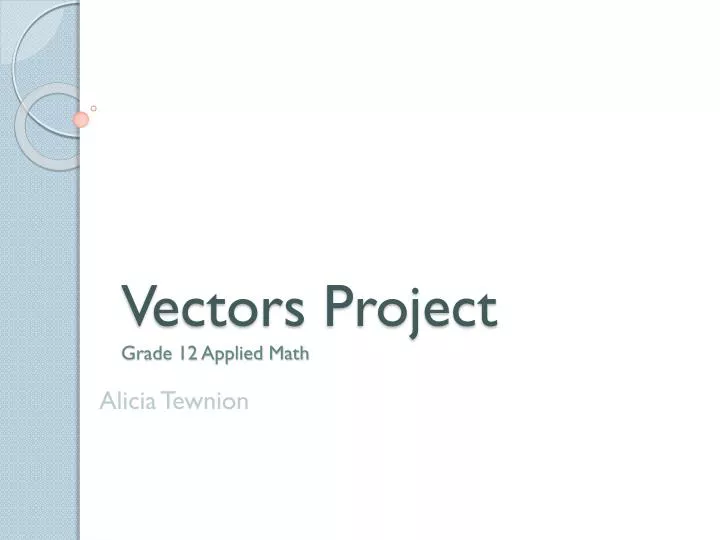 vectors project grade 12 applied math