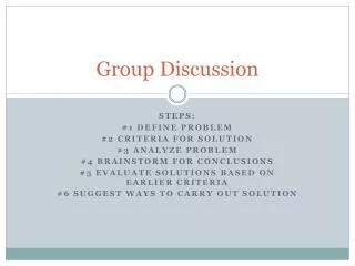 Group Discussion