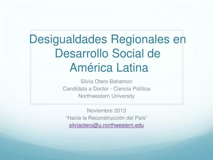 desigualdades regionales en desarrollo social de am rica latina