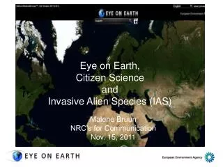 Eye on Earth, Citizen Science and Invasive Alien Species (IAS)