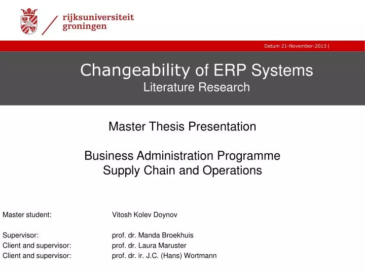 changeability of erp systems literature research