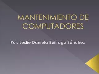 mantenimiento de computadores