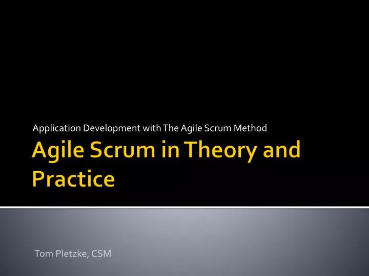 application development with the agile scrum method