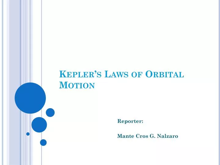 kepler s laws of orbital motion