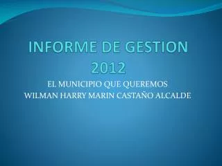 informe de gestion 2012
