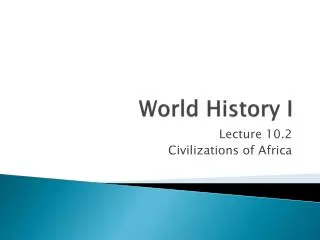 World History I