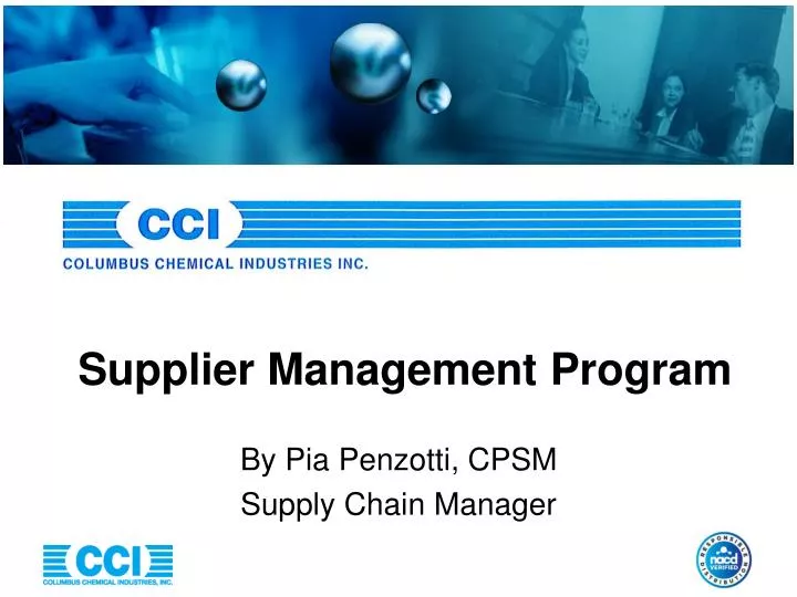 supplier management program