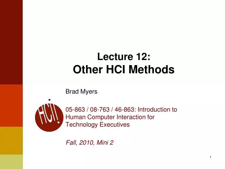 lecture 12 other hci methods