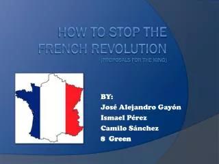 How to stop the French Revolution (Proposals for the king)