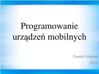 programowanie urz dze mobilnych