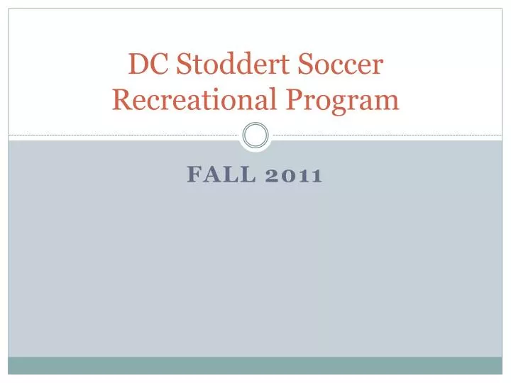 dc stoddert soccer recreational program