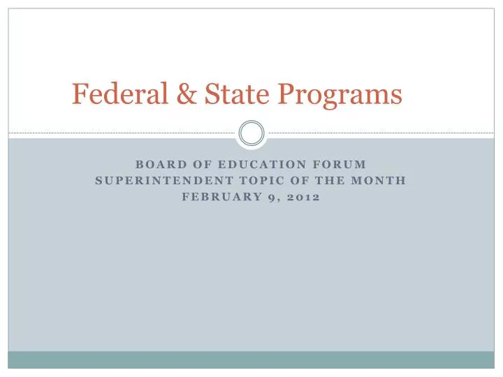federal state programs