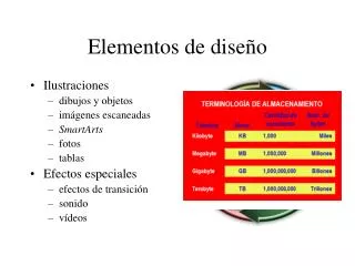 elementos de dise o