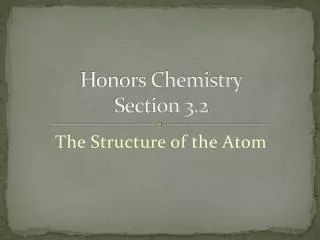 Honors Chemistry Section 3.2