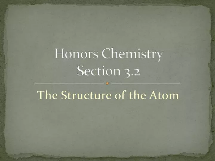 honors chemistry section 3 2