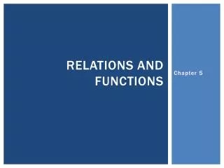 Relations and functions
