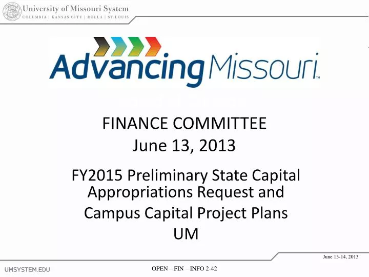fy2015 preliminary state capital appropriations request and campus capital project plans um