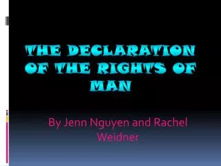 The Declaration of the Rights of Man